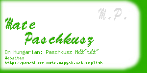 mate paschkusz business card